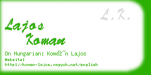 lajos koman business card